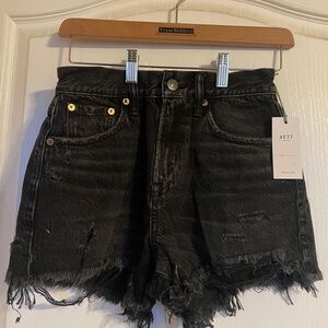 NWT AE77 American Eagle Premium Organic Cotton‎ Jean Shorts Distressed Frayed 24